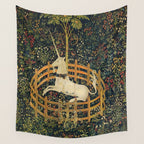 The Unicorn in Captivity (from the Unicorn Tapestries) 1495-1505 Wall Tapestry Gallery Image 4