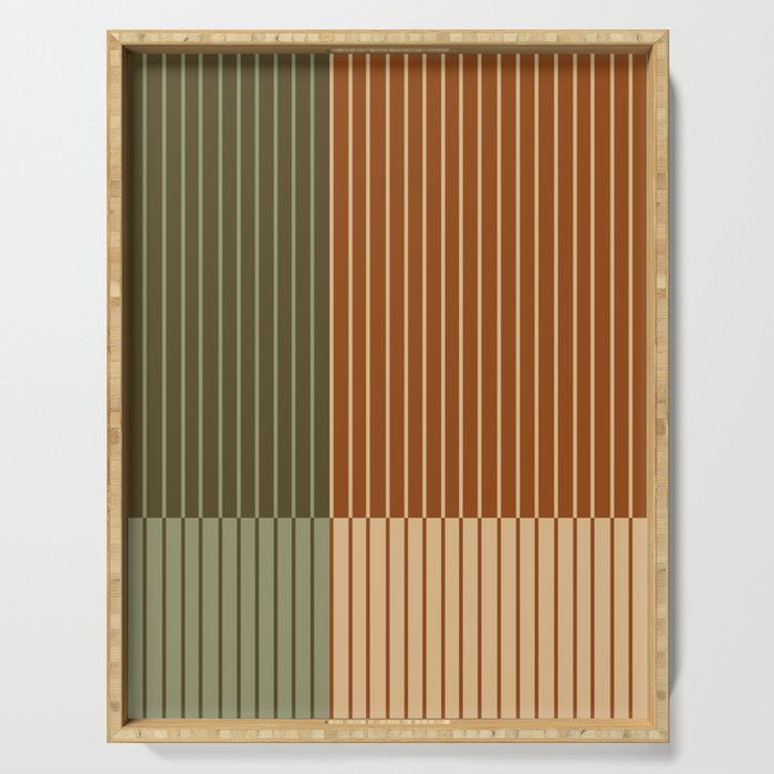 Color Block Line Abstract XIV Serving Tray Gallery Image 1