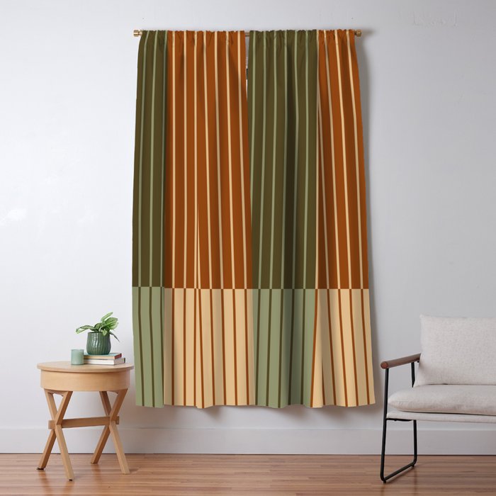 Color Block Line Abstract XIV Window Curtain Gallery Image 1