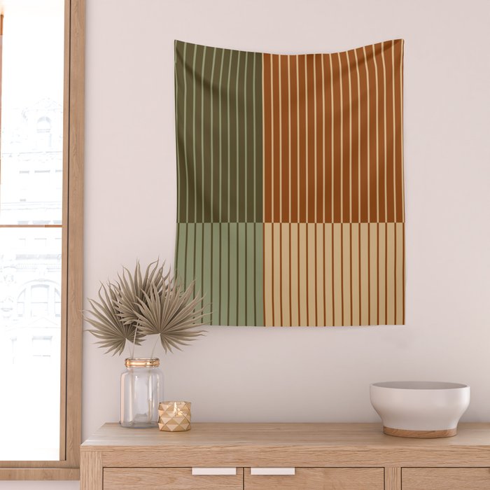 Color Block Line Abstract XIV Wall Tapestry Gallery Image 2