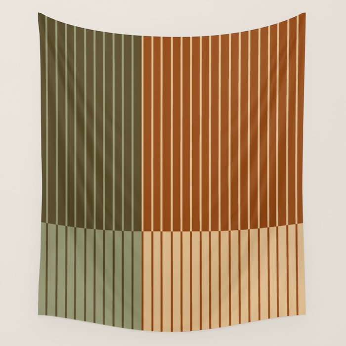 Color Block Line Abstract XIV Wall Tapestry Gallery Image 1