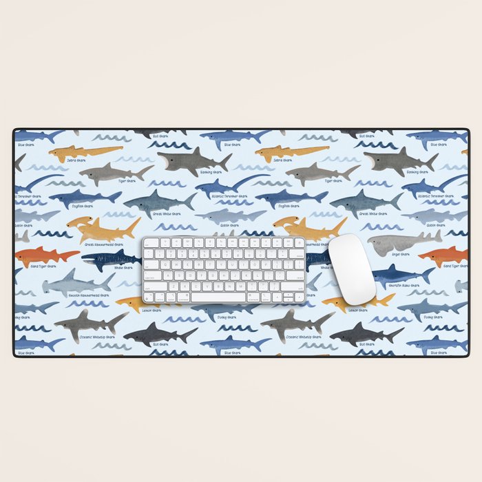 Shark Species Identification Chart Desk Mat Gallery Image 1