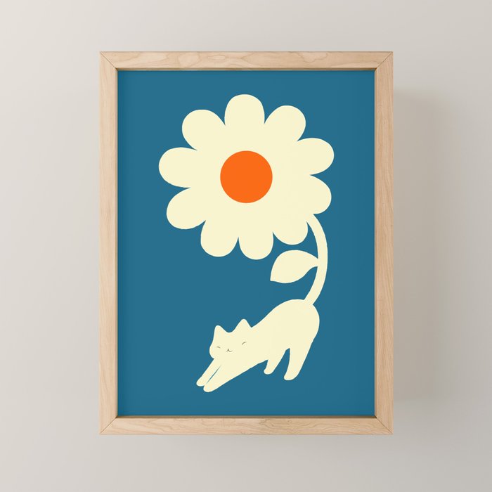 Cat and Plant 67 Mini Art Print Gallery Image 1