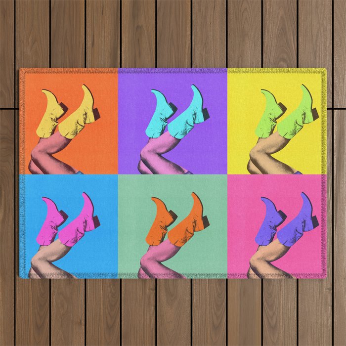 These Boots - Pop Art 1 Outdoor Rug Gallery Image 1