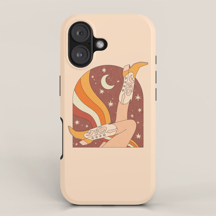 Neutral 70s Western Boots iPhone Case Gallery Image 1