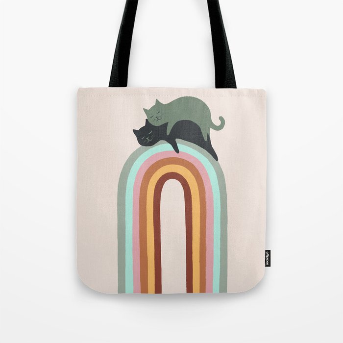 Rainbow cat 3 lover hugs Tote Bag Gallery Image 1