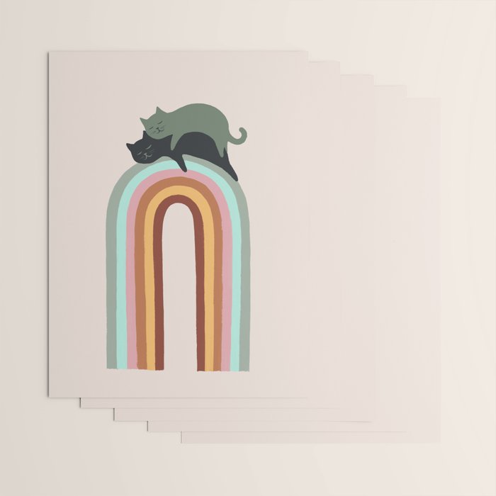 Rainbow cat 3 lover hugs Wrapping Paper Gallery Image 3