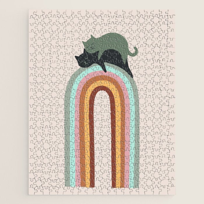 Rainbow cat 3 lover hugs Jigsaw Puzzle Gallery Image 1