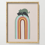 Rainbow cat 3 lover hugs Serving Tray Gallery Image 1