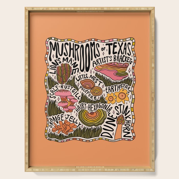Mushrooms of Texas Serving Tray Gallery Image 1