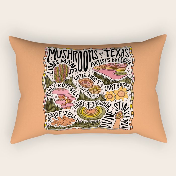 Mushrooms of Texas Rectangular Pillow Gallery Image 1