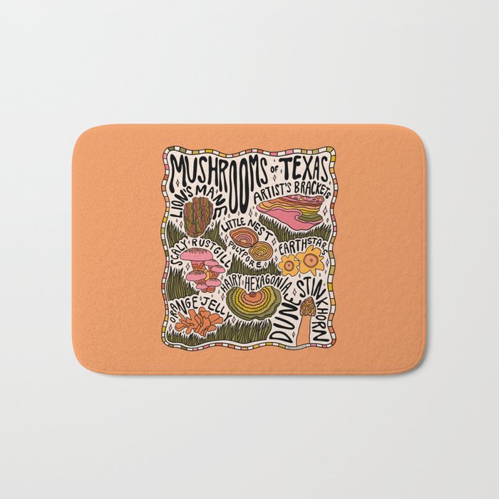Mushrooms of Texas Bath Mat Gallery Image 1
