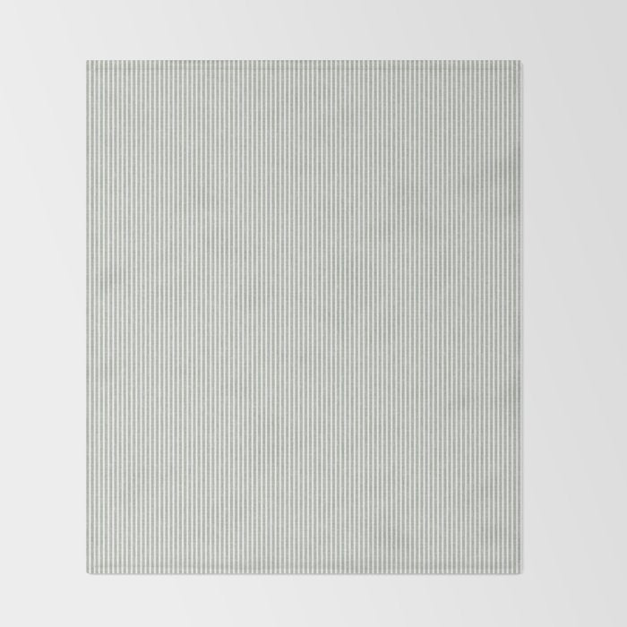 linen textured stripes - sage Throw Blanket Gallery Image 2