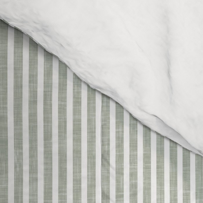 linen textured stripes - sage Comforter Gallery Image 4