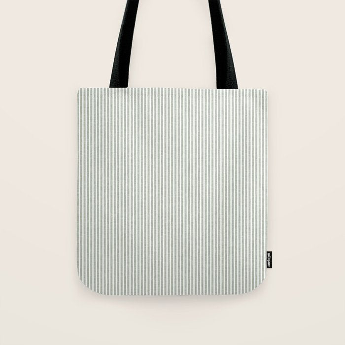 linen textured stripes - sage Tote Bag Gallery Image 1