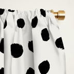 Preppy brushstroke free polka dots black and white spots dots dalmation animal spots design minimal Window Curtain Gallery Image 2