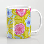 Folk Floral Blossoms in Moss Green Coffee Mug Gallery Image 1
