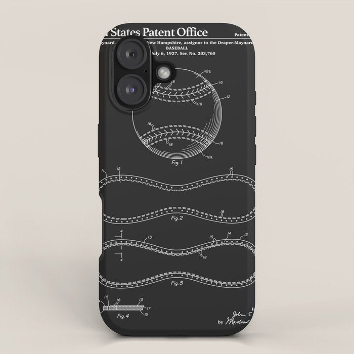 Baseball Patent - Black iPhone Case Gallery Image 1