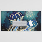 Metallic Jellyfish III Desk Mat Gallery Image 1