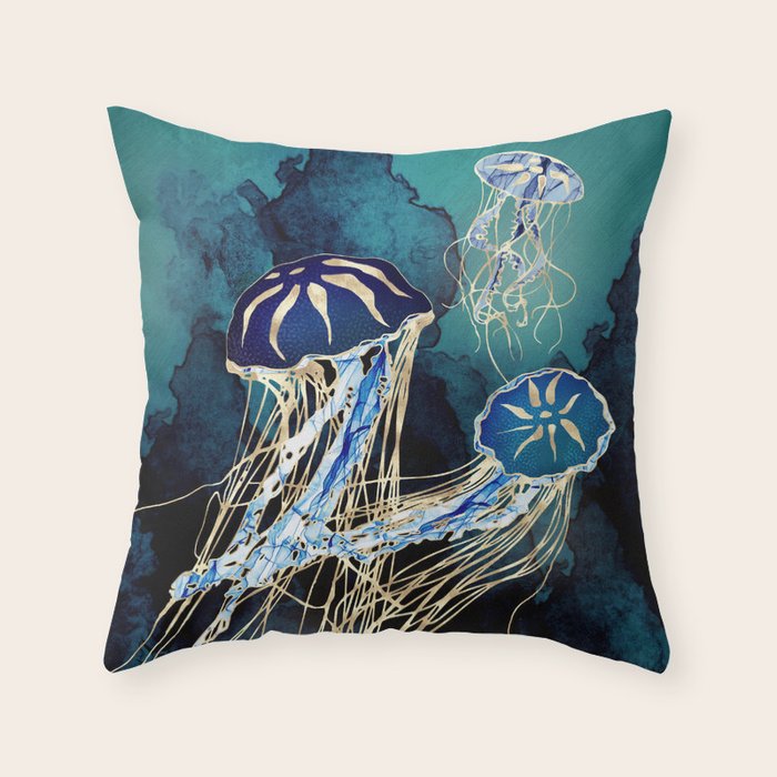 Metallic Jellyfish III Throw Pillow Gallery Image 6