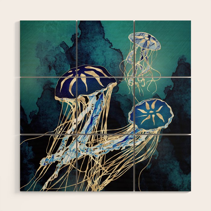 Metallic Jellyfish Iii Wood Wall Art