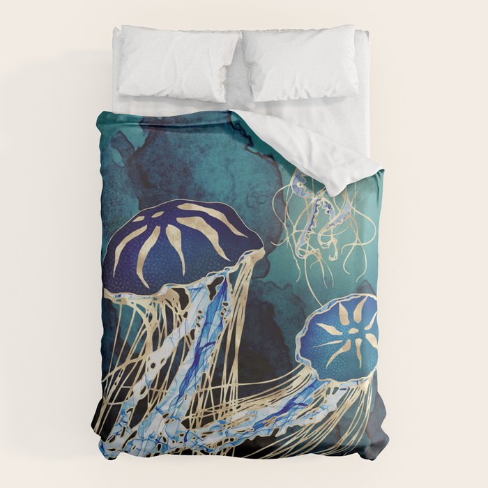 Metallic Jellyfish III Duvet Cover Gallery Image 6