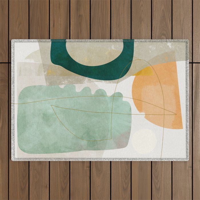 minimal shapes Outdoor Rug Gallery Image 1