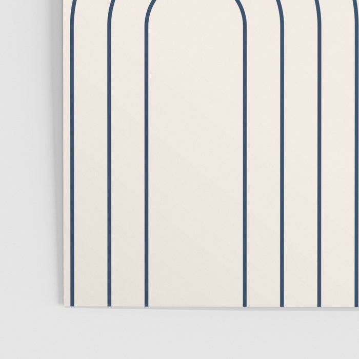 Mid Century Modern Geometric 88 in Navy Blue and Orange (Rainbow and Sun Abstraction) Poster Gallery Image 3