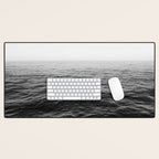 ocean horizon black and white landscape photography Desk Mat Gallery Image 1