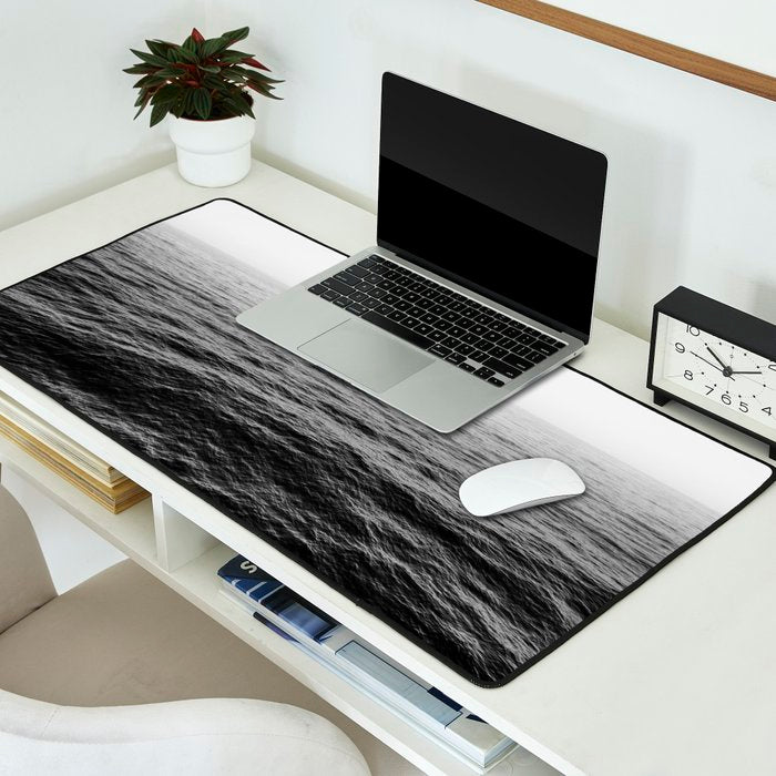 ocean horizon black and white landscape photography Desk Mat Gallery Image 2