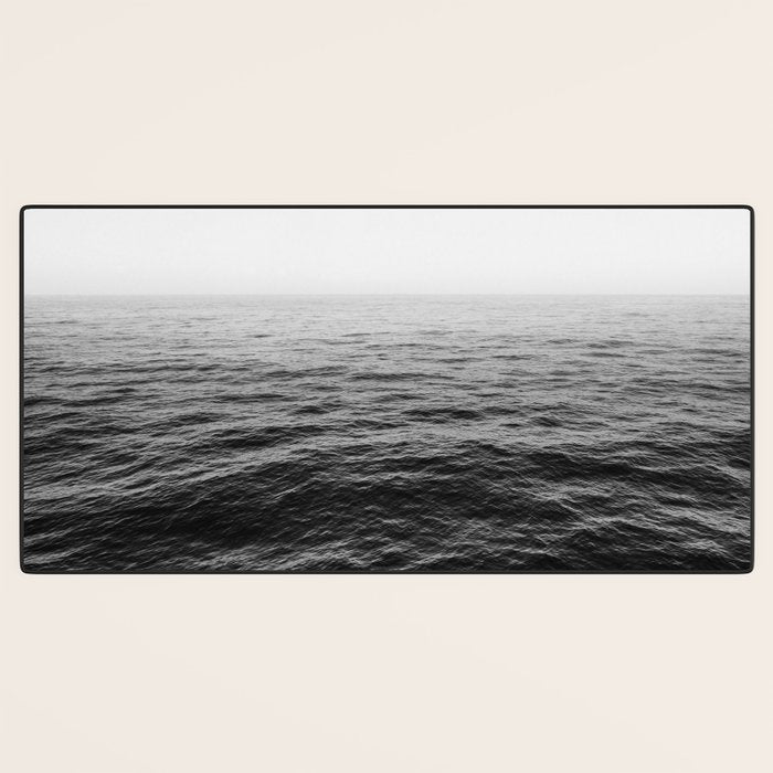 ocean horizon black and white landscape photography Desk Mat Gallery Image 3