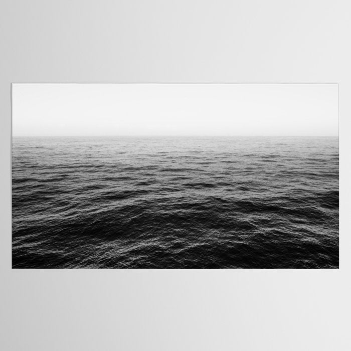 ocean horizon black and white landscape photography Tablecloth Gallery Image 2