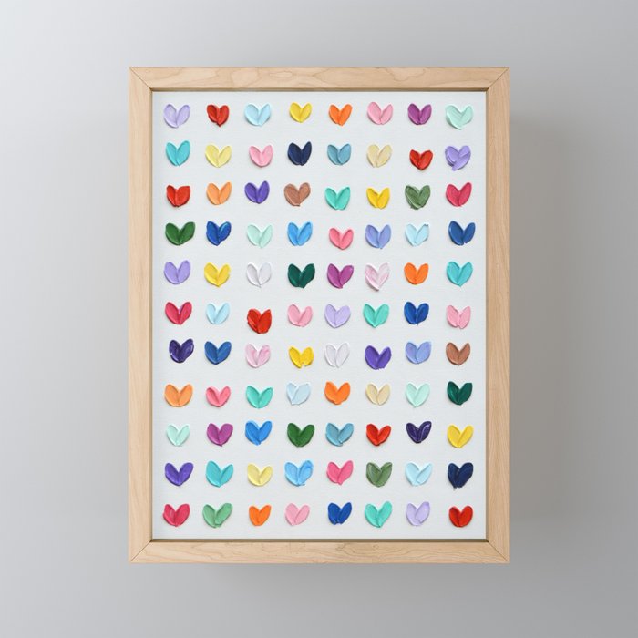 Polka Daub Hearts Mini Art Print Gallery Image 1