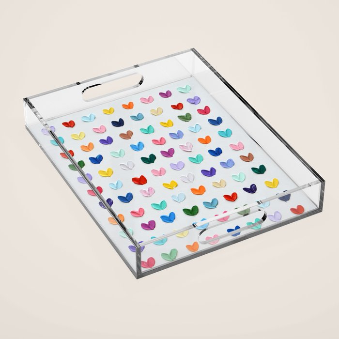 Polka Daub Hearts Acrylic Tray Gallery Image 1