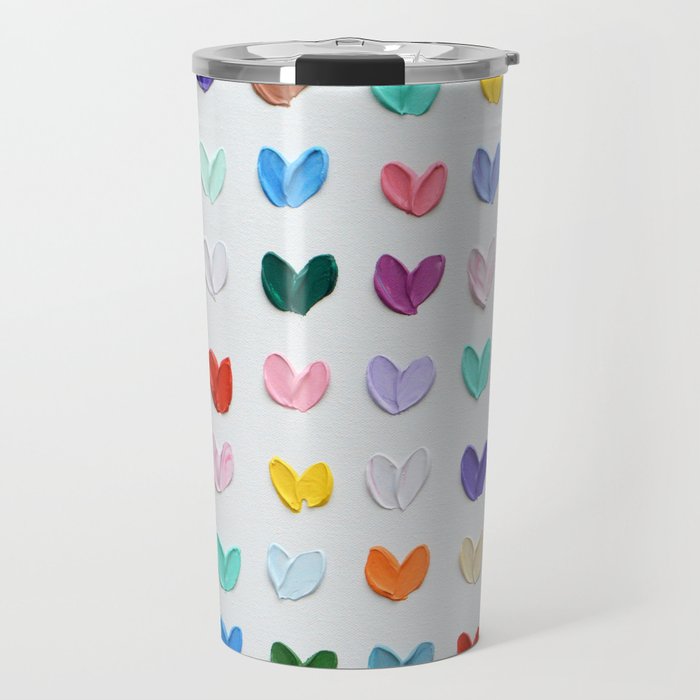 Polka Daub Hearts Travel Mug Gallery Image 1