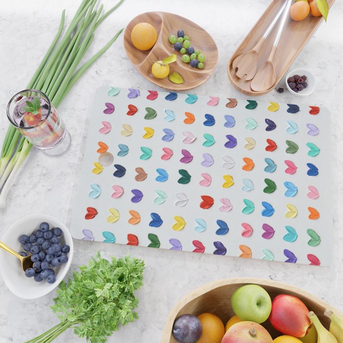 Polka Daub Hearts Cutting Board Gallery Image 2