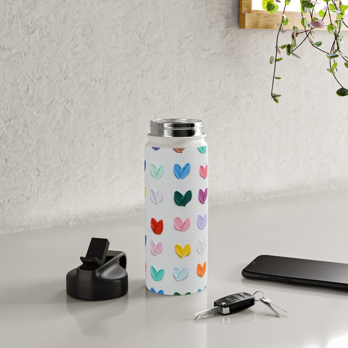 Polka Daub Hearts Water Bottle Gallery Image 4