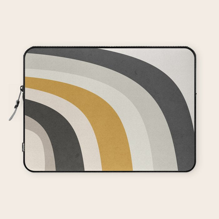 Rainbow rings - neutrals Laptop Sleeve Gallery Image 1