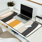 Rainbow rings - neutrals Desk Mat Gallery Image 2
