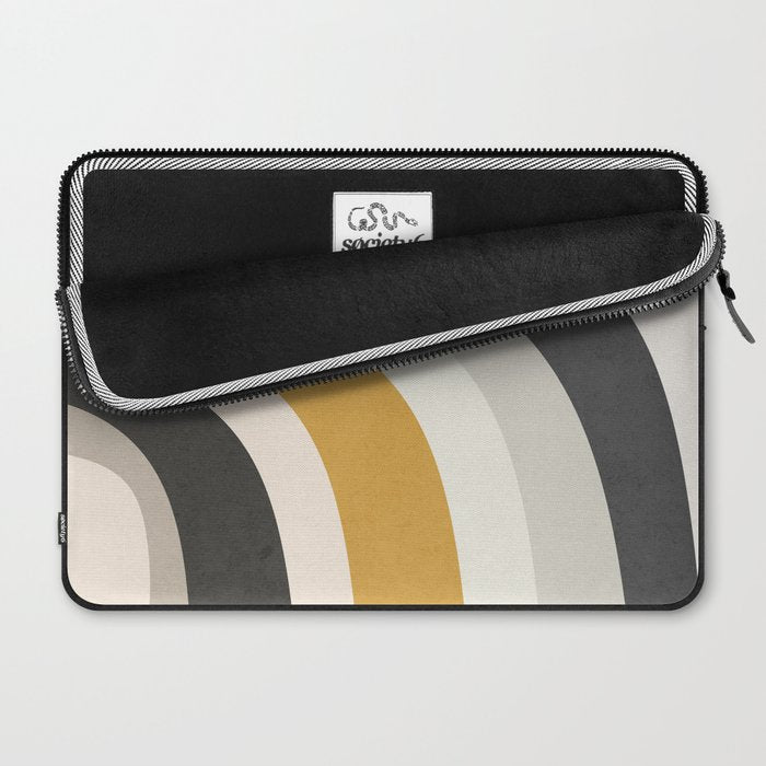 Rainbow rings - neutrals Laptop Sleeve Gallery Image 2