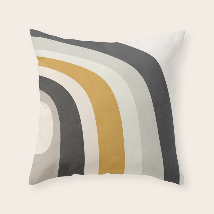 Rainbow rings - neutrals Throw Pillow Gallery Image 6