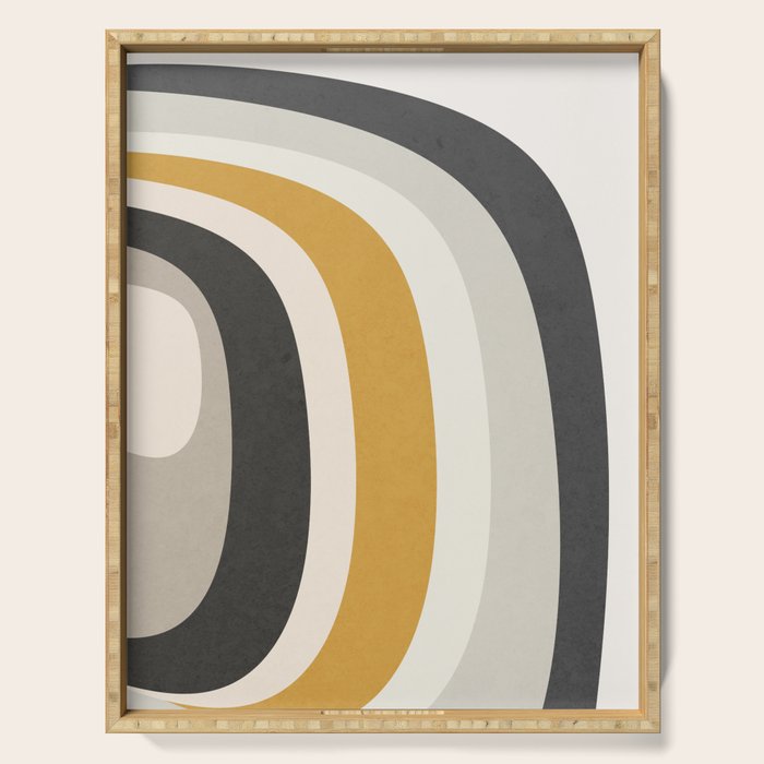 Rainbow rings - neutrals Serving Tray Gallery Image 1
