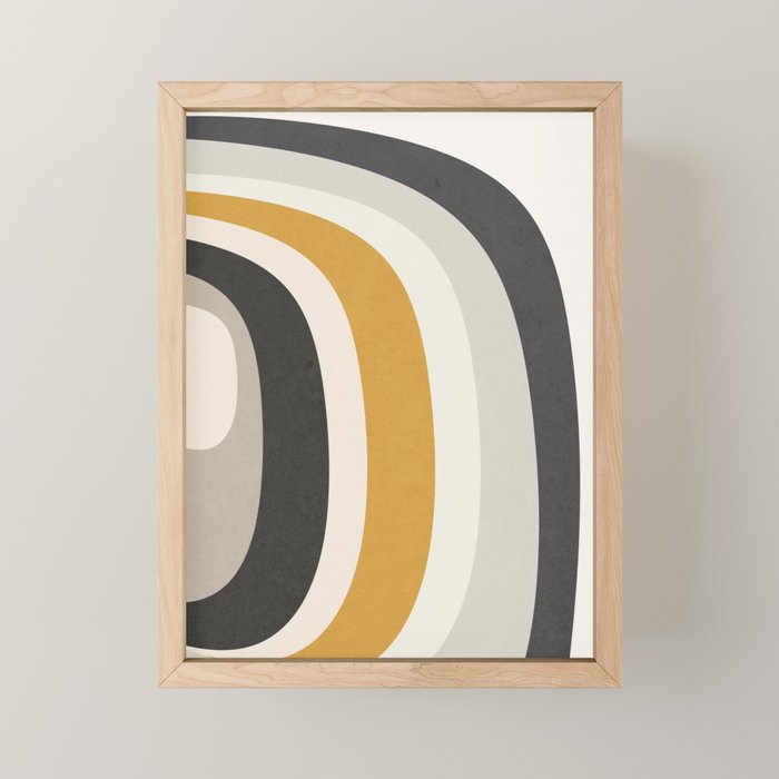 Rainbow rings - neutrals Mini Art Print Gallery Image 1