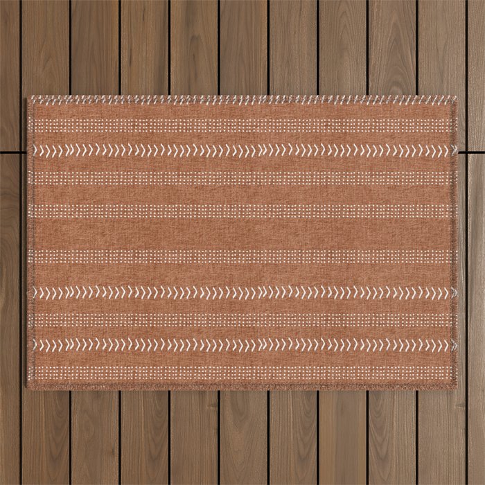 Arrows in Rust Neutral Outdoor Rug Gallery Image 1
