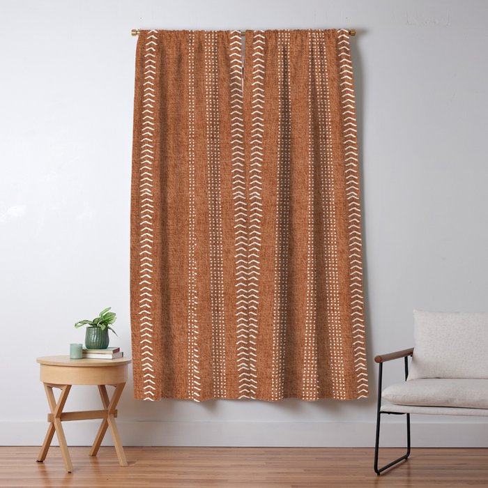 Arrows in Rust Neutral Window Curtain