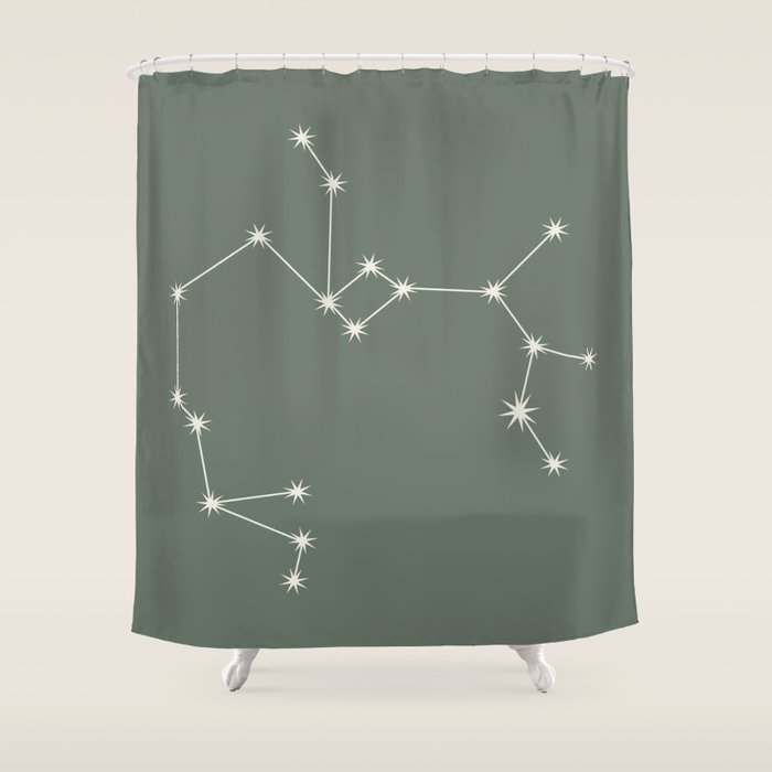 Sagittarius Zodiac Star Constellation Line Art Sage Shower Curtain Gallery Image 1