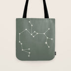 Sagittarius Zodiac Star Constellation Line Art Sage Tote Bag Gallery Image 1