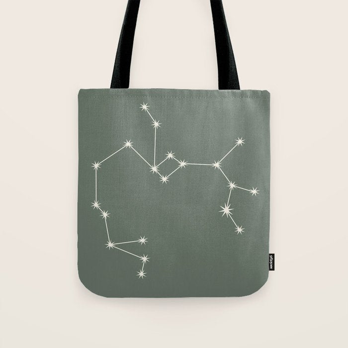 Sagittarius Zodiac Star Constellation Line Art Sage Tote Bag Gallery Image 1