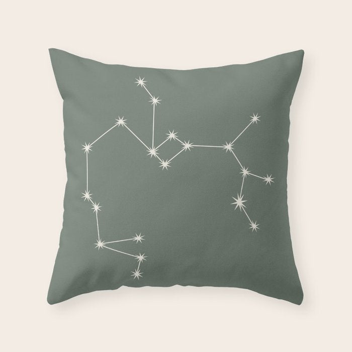 Sagittarius Zodiac Star Constellation Line Art Sage Throw Pillow Gallery Image 6