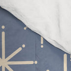 Mid Century Modern Twinkling Stars Retro Atomic Pattern in Stone Blue and Cream Comforter Gallery Image 4